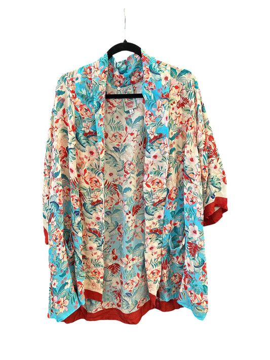 Cardigan By Johnny Was In Blue & Orange, Size:M