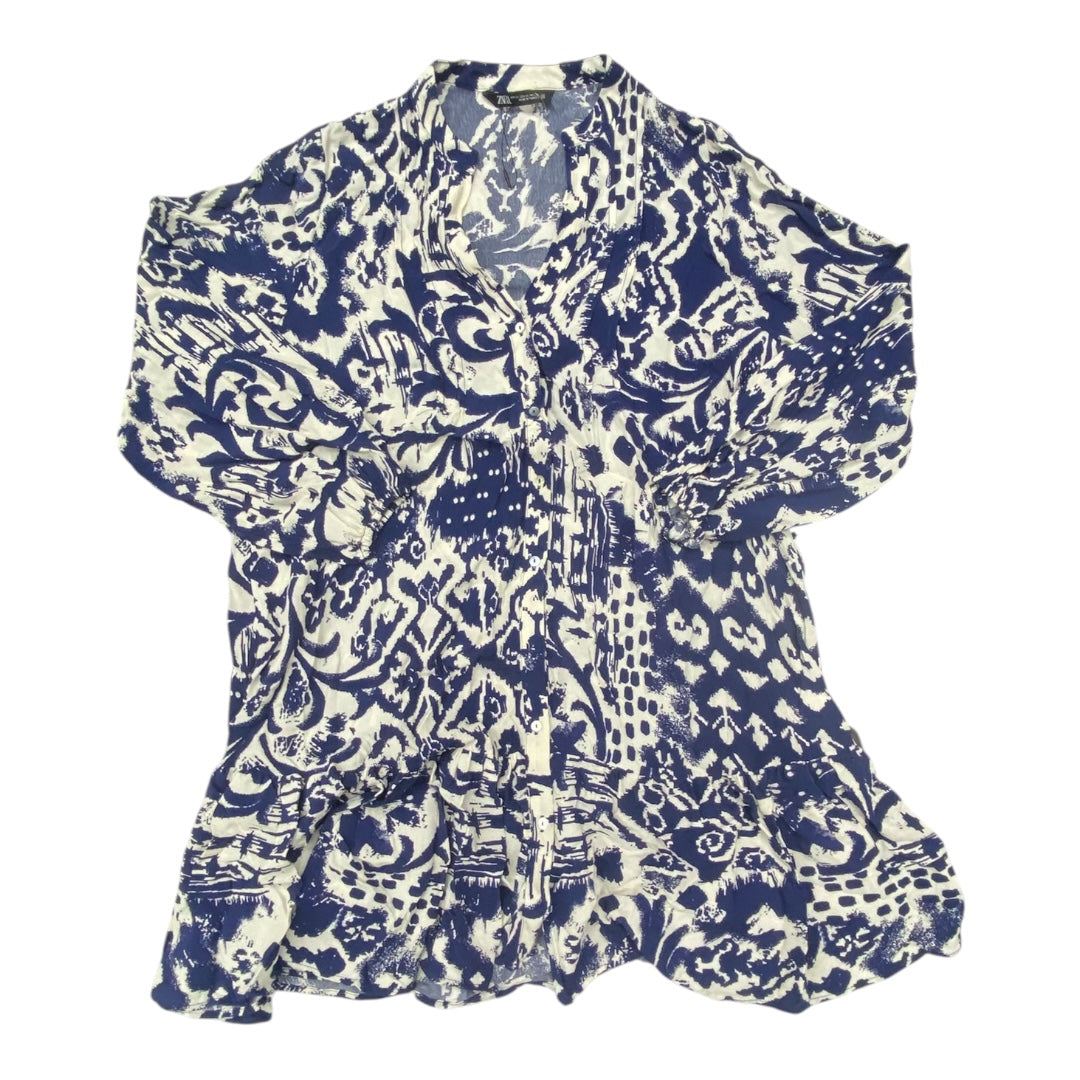Tunic Ls By Zara In Blue & White, Size:Xl
