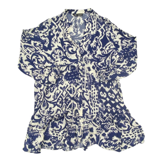 Tunic Ls By Zara In Blue & White, Size:Xl
