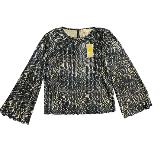 Blouse Ls By Michael By Michael Kors In Blue & Gold, Size:S
