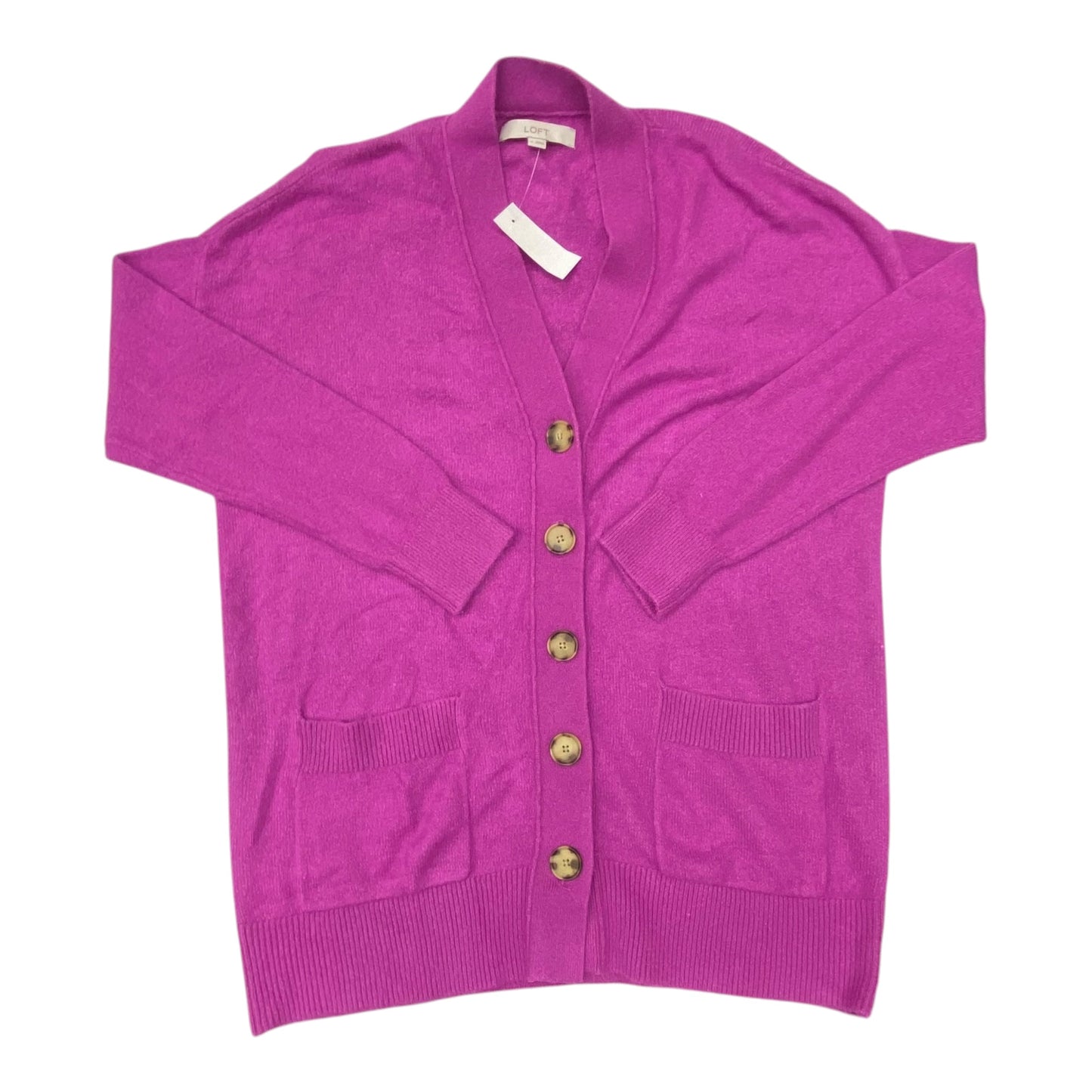 Sweater Cardigan By Loft In Pink, Size:M