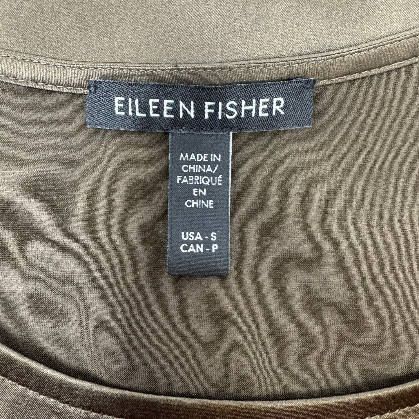 Silk Top Sleeveless By Eileen Fisher In Brown, Size: S