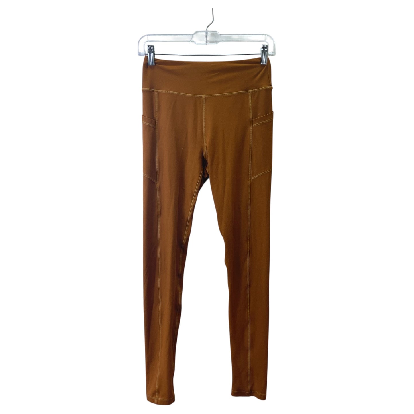 Athletic Leggings By WOLVEN In Brown, Size:S