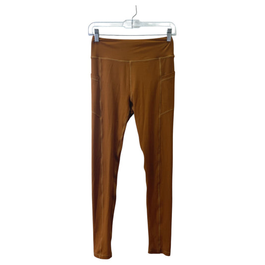 Athletic Leggings By WOLVEN In Brown, Size:S