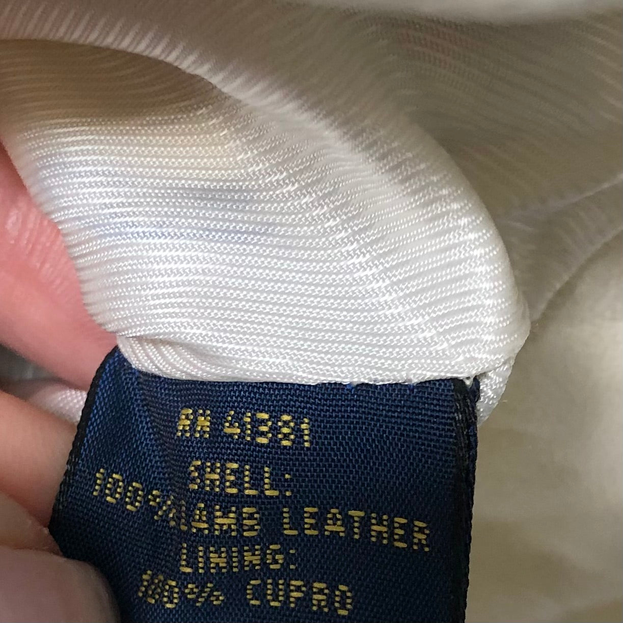 JACKET MOTO LEATHER by POLO RALPH LAUREN In CREAM, Size: S