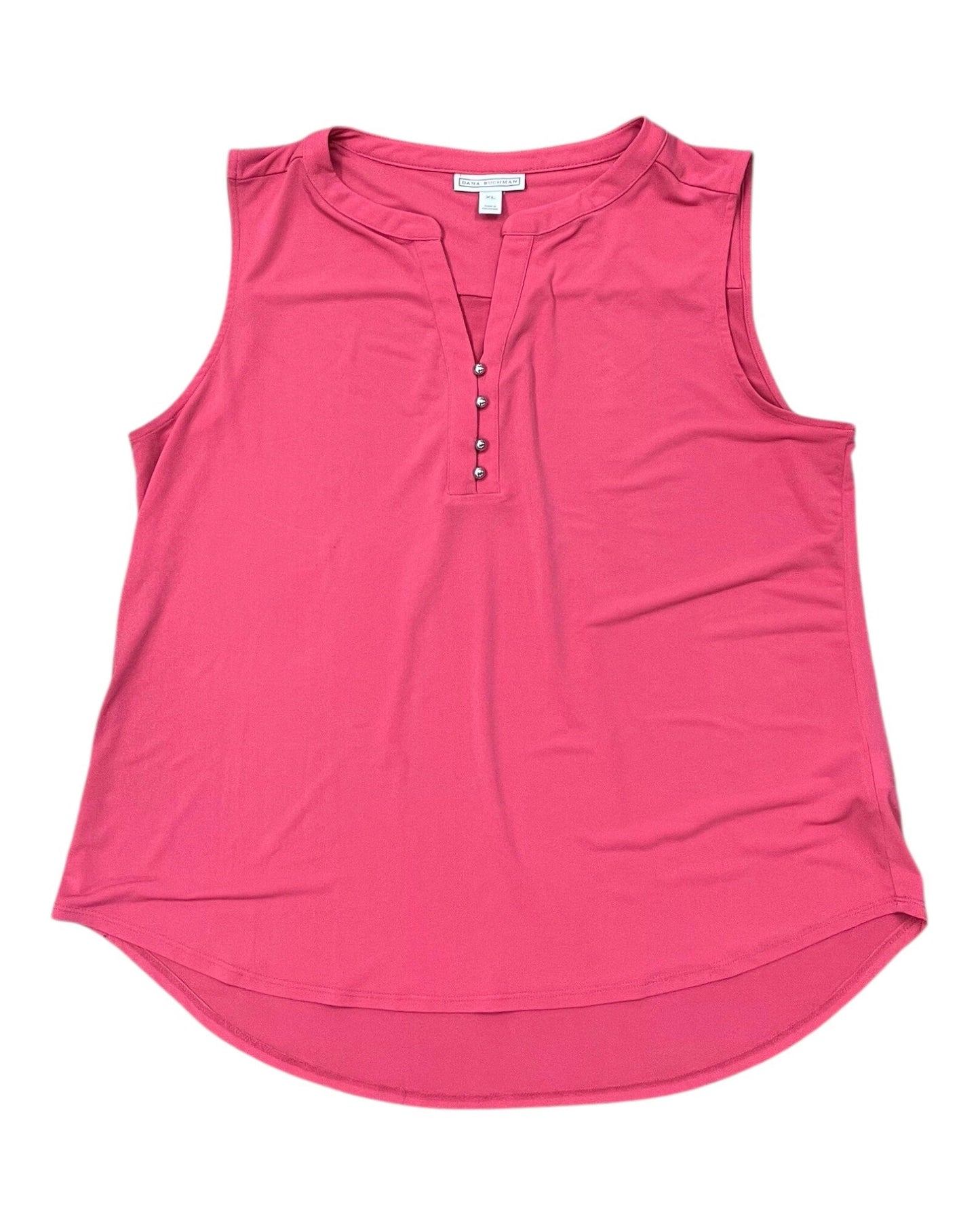 Top Sleeveless By Dana Buchman In Pink, Size:Xl