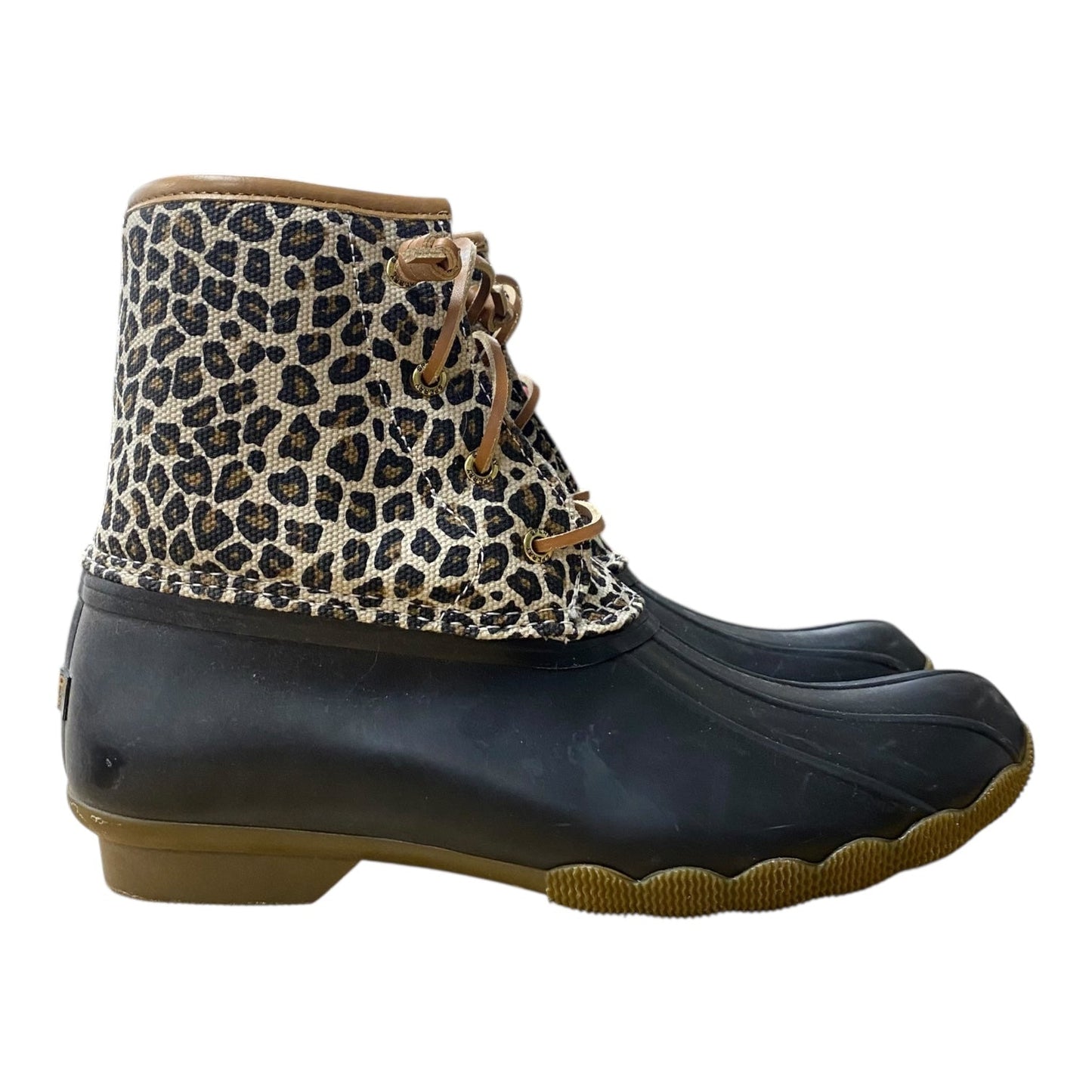Boots Ankle Flats By Sperry In Animal Print, Size:6