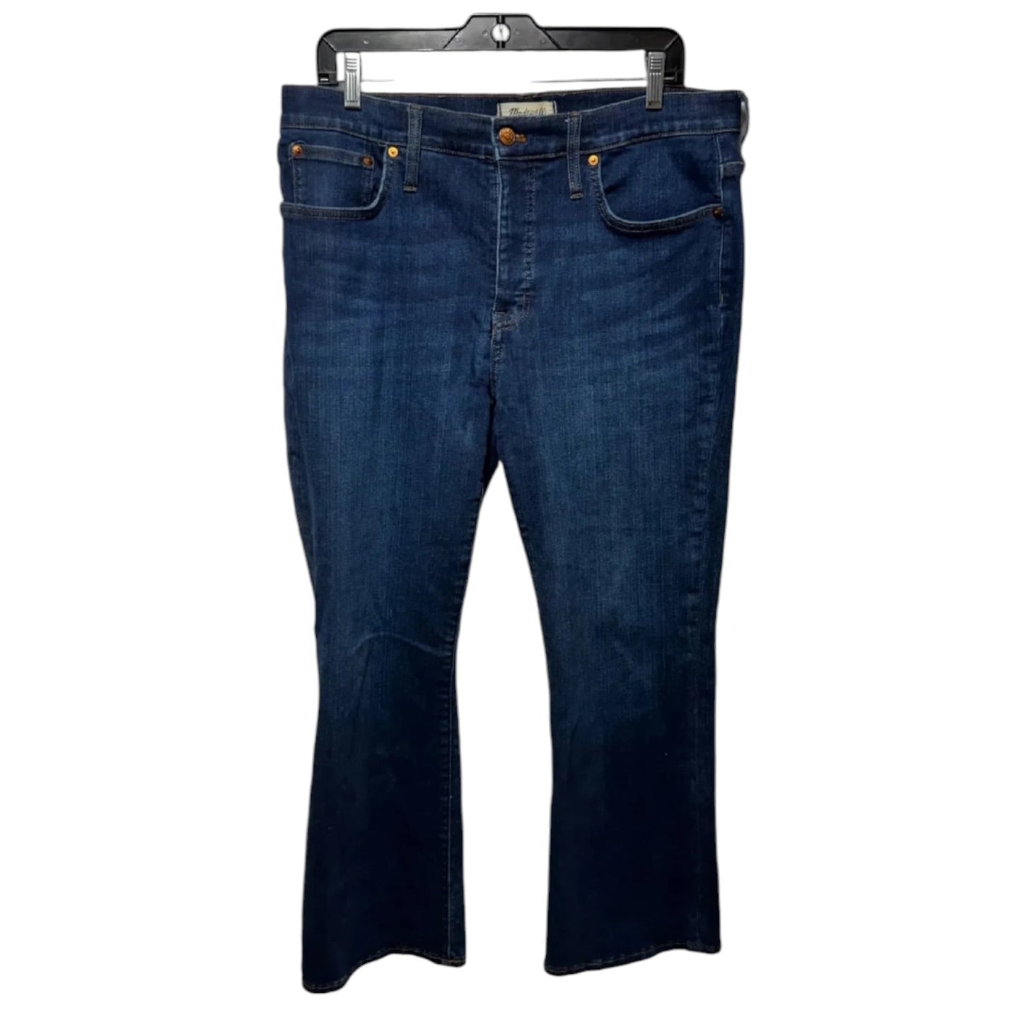 Mid Rise Kick Out Jeans By Madewell In Blue Denim, Size: 12/31