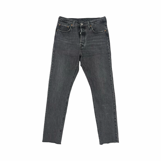 Jeans Straight By Levis In Black Denim, Size:8