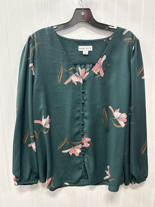 Top Ls By Ava & Viv In Green, Size:1X
