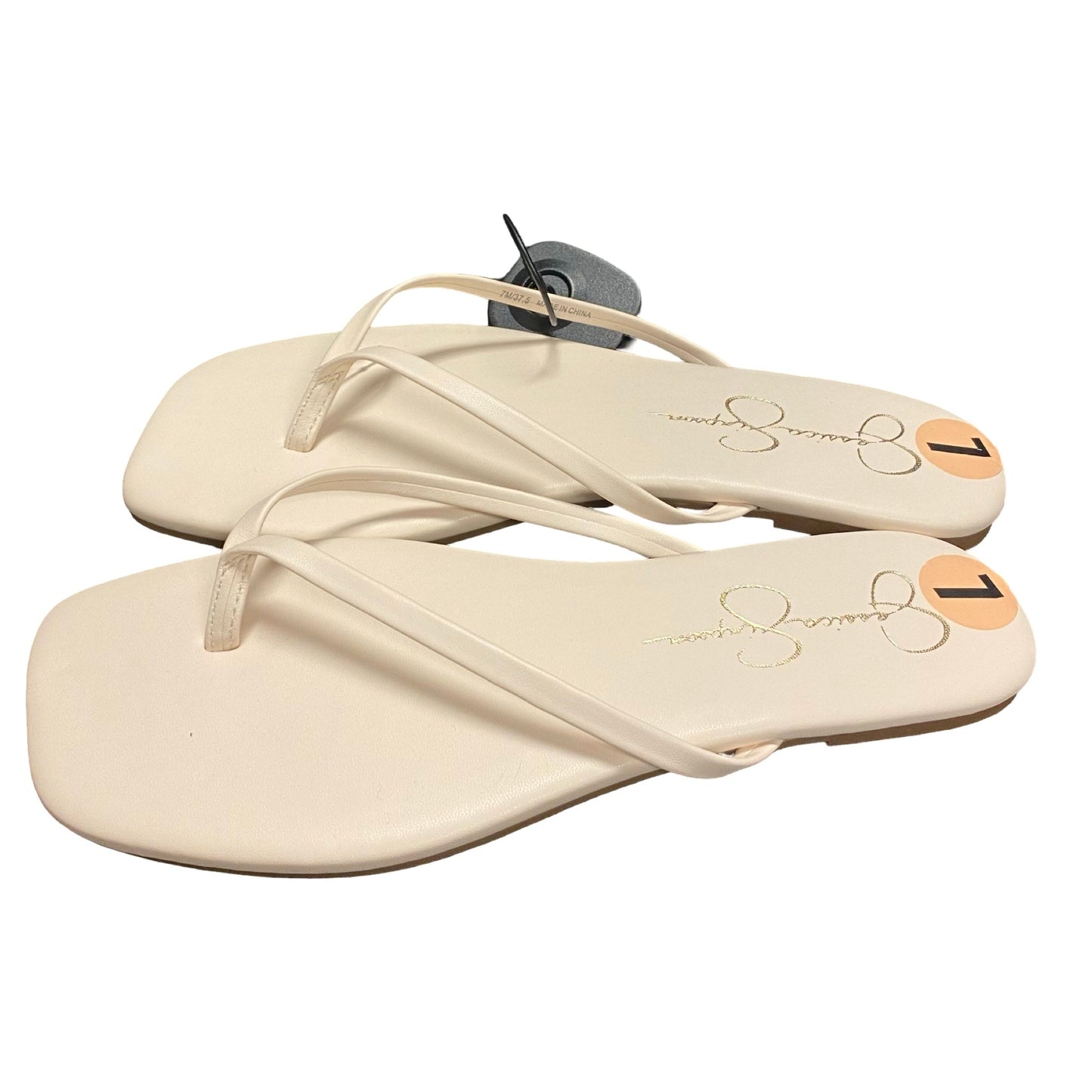 Sandals Flip Flops By Jessica Simpson In Tan, Size:7