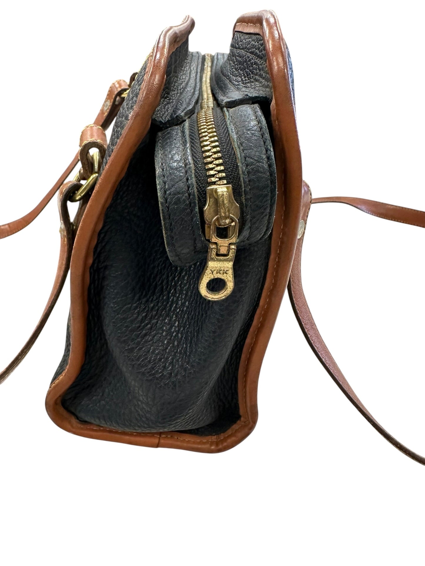 Handbag Designer By Dooney And Bourke In Blue & Tan, Size:Medium