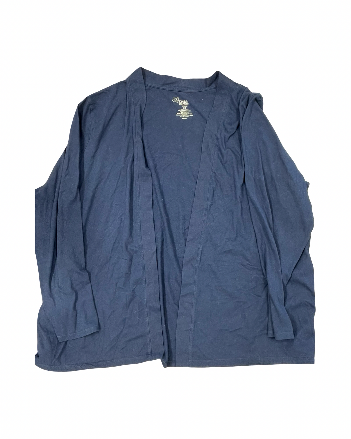 Cardigan By Croft And Barrow In Blue, Size:2X