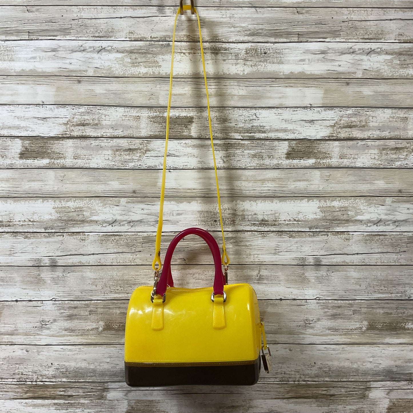 Handbag Luxury Designer By Furla In Yellow, Size:Medium