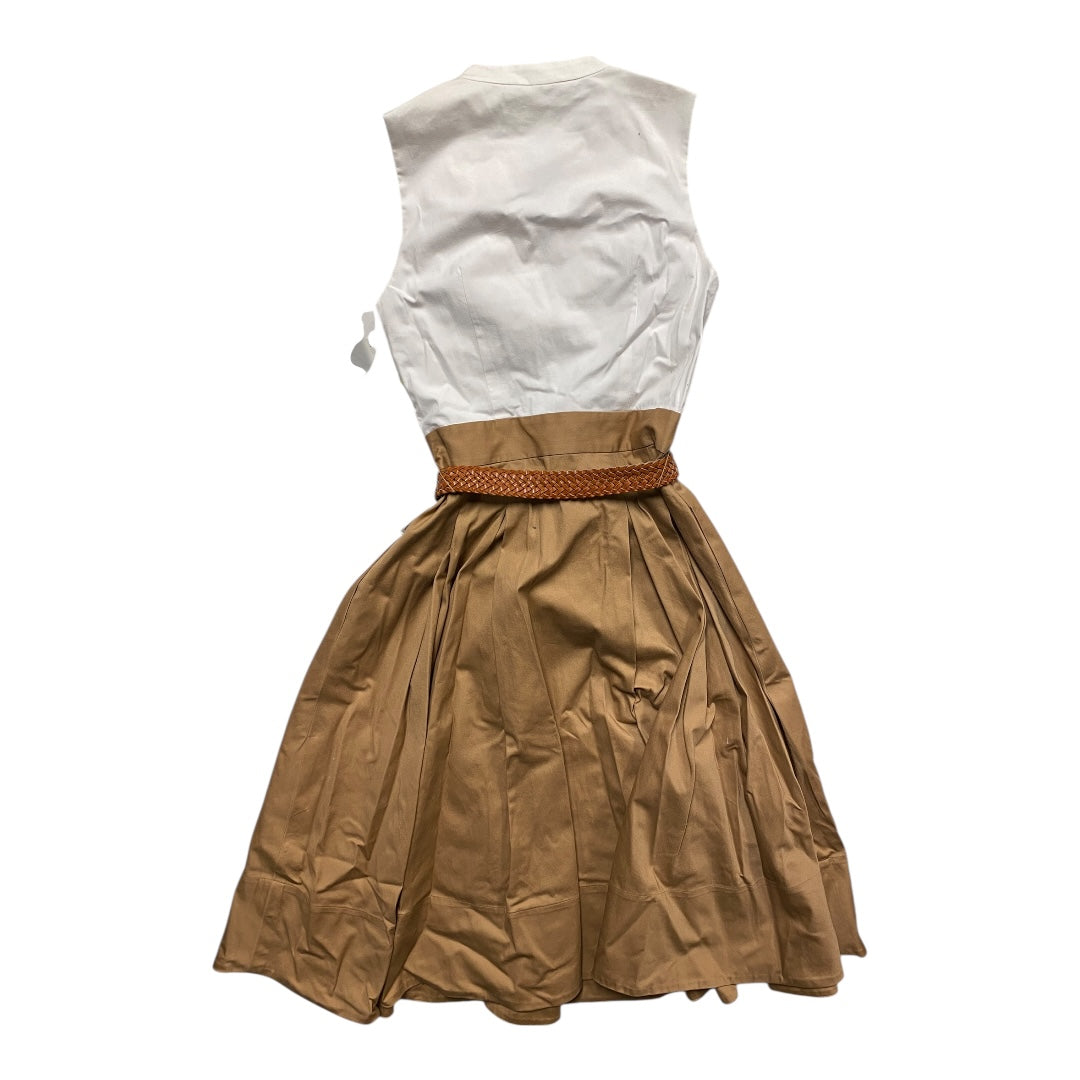 Dress Casual Midi By Eliza J In Brown & White, Size:4