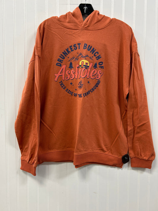 Sweatshirt Hoodie By Clothes Mentor In Orange, Size:Xl