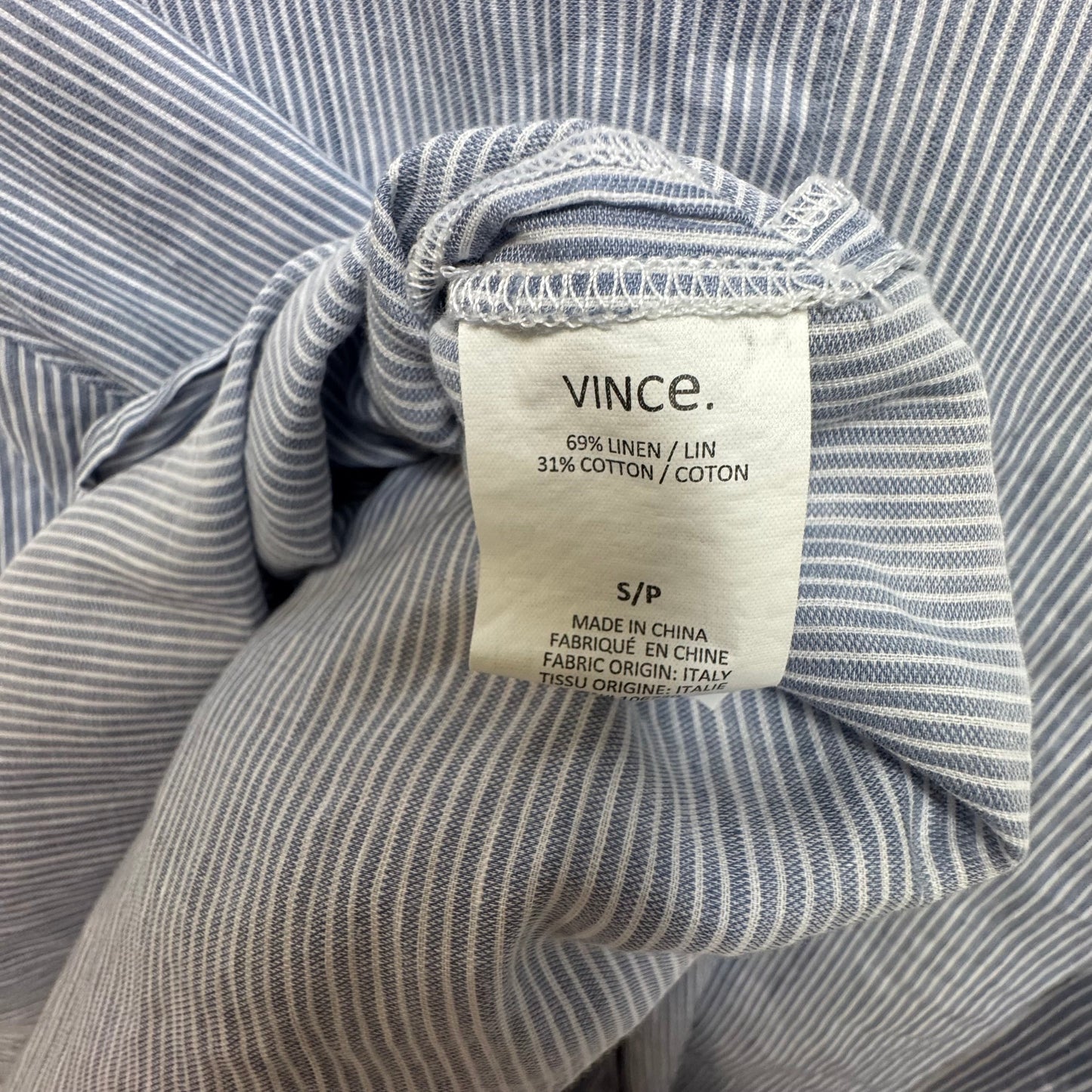 Top Long Sleeve By Vince In Striped Pattern, Size: S