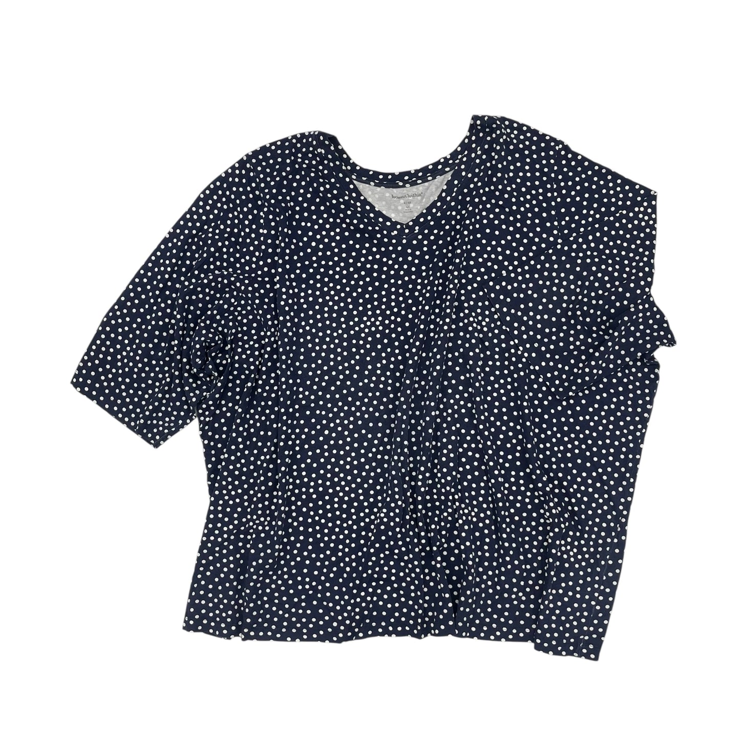 Top 3/4 Sleeve Basic By Woman Within In Blue, Size:6