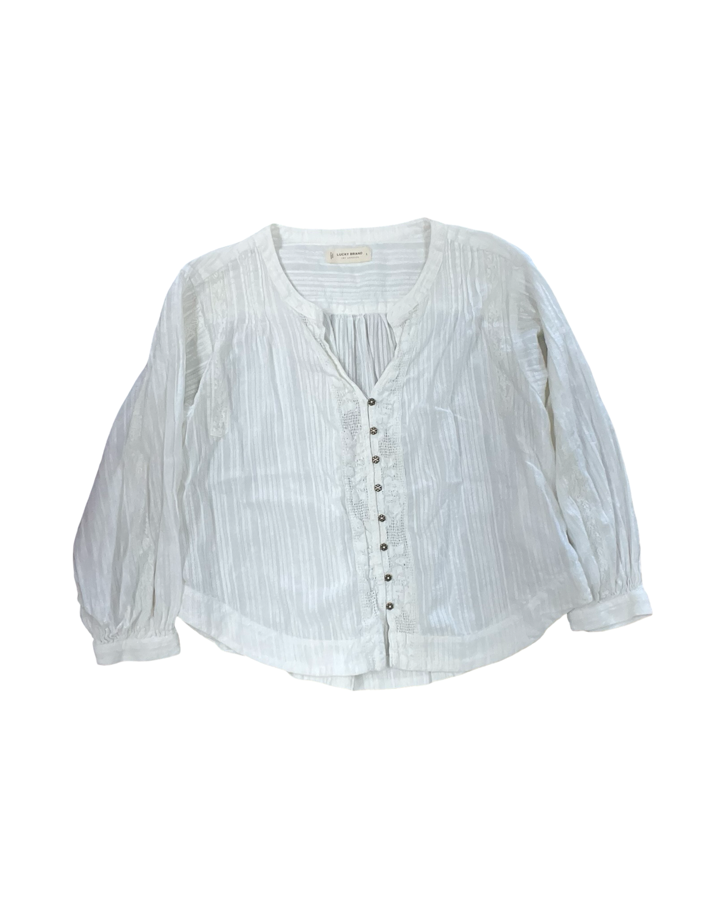 Blouse Ls By Lucky Brand In White, Size:S