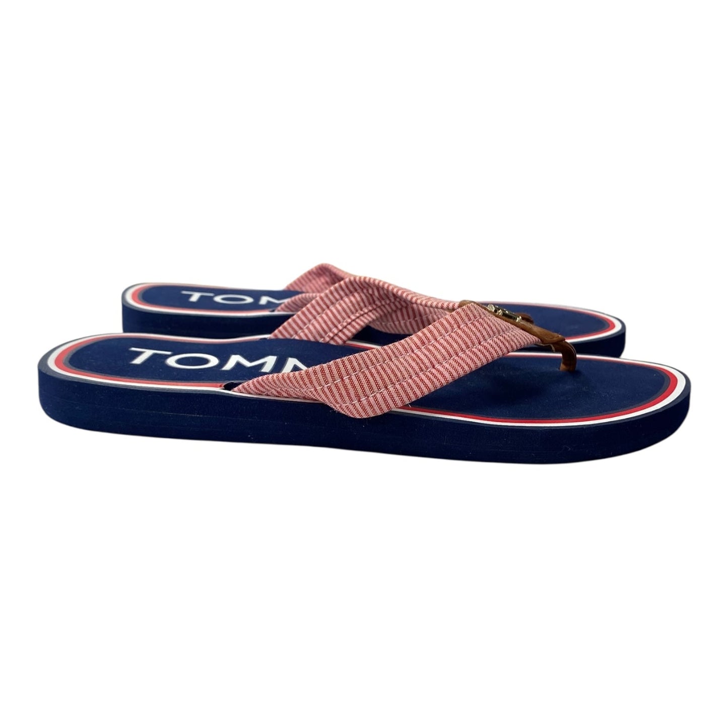 Sandals Flip Flops By Tommy Hilfiger In Red, Size:9