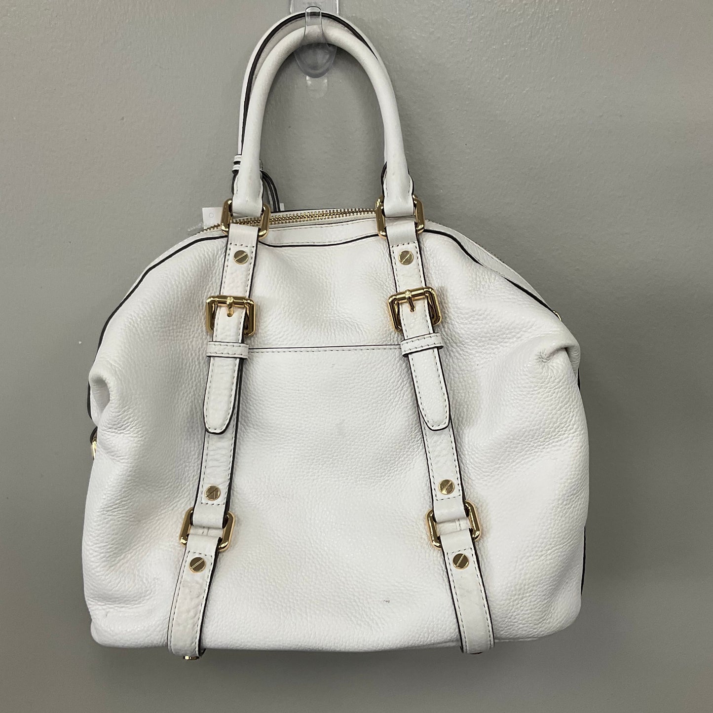 Handbag Designer By Michael Kors In White, Size:Medium