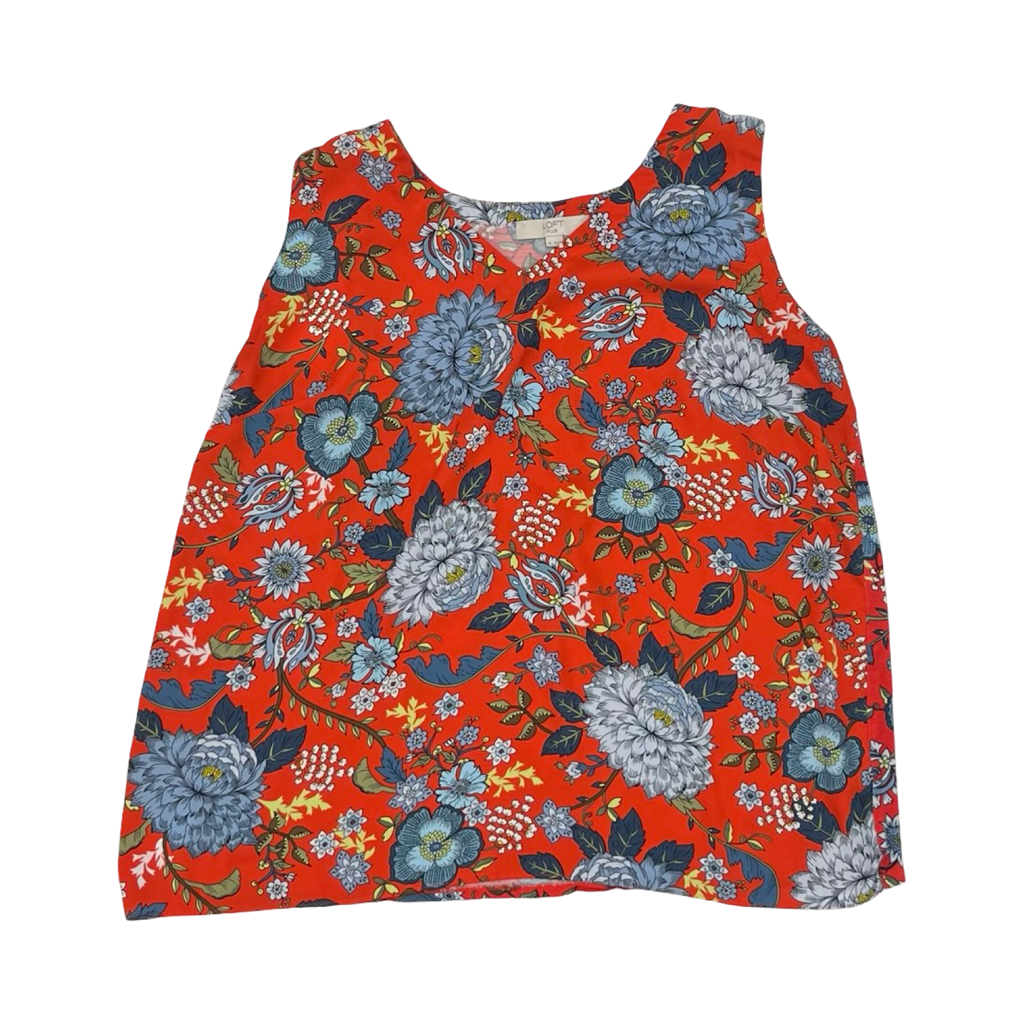 Blouse Sleeveless By Loft In Red, Size:1X