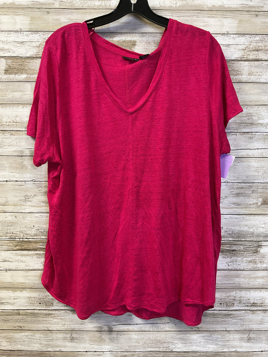 Top Ss Basic By Tahari By Arthur Levine In Pink, Size:1X