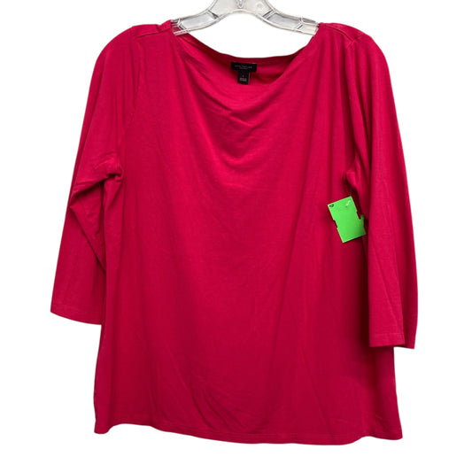Top 3/4 Sleeve Basic By Ann Taylor In Pink, Size:L