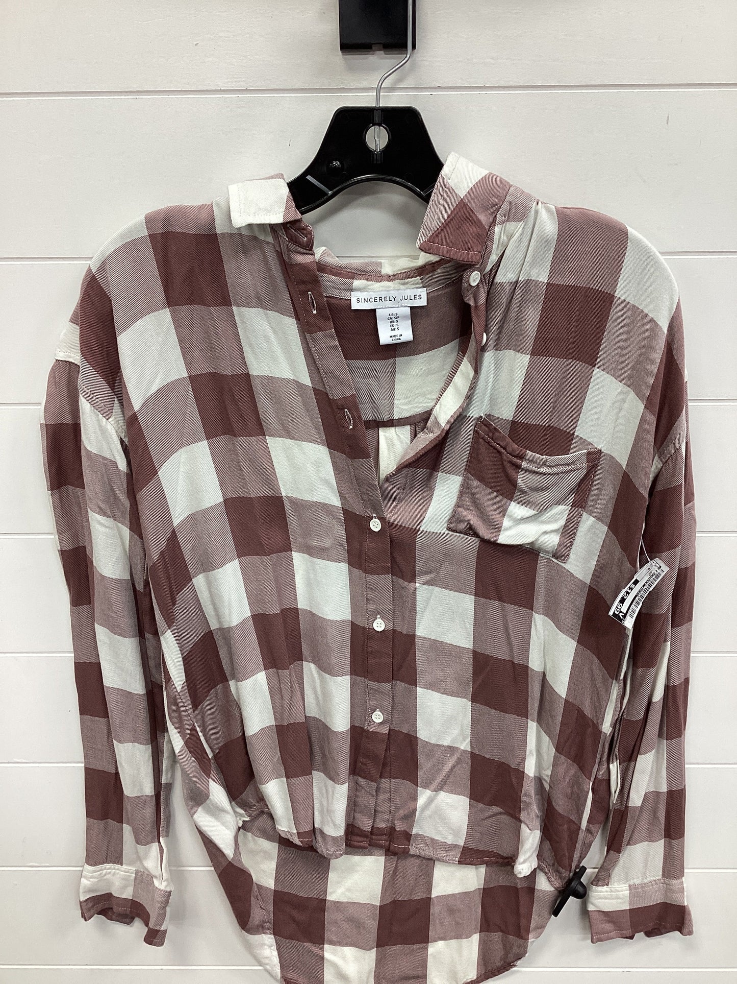 Top Ls By Sincerely Jules In Maroon, Size:S