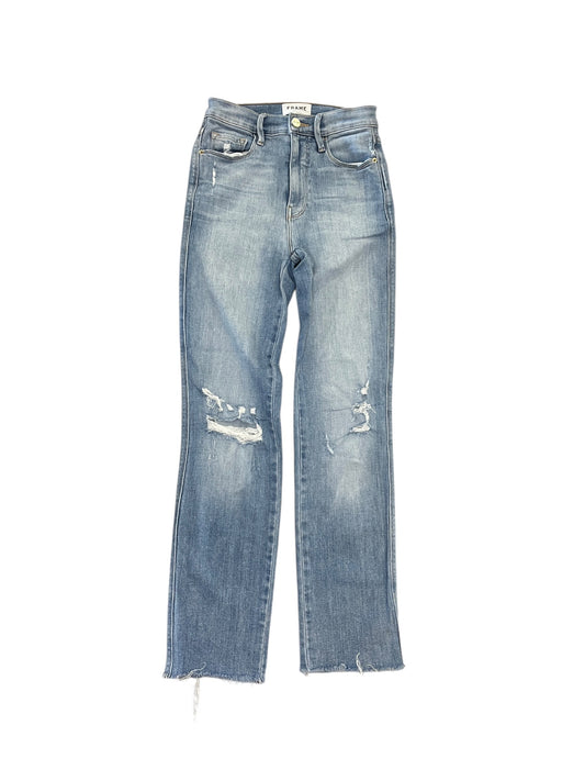 Jeans Straight By Frame In Blue Denim, Size:0