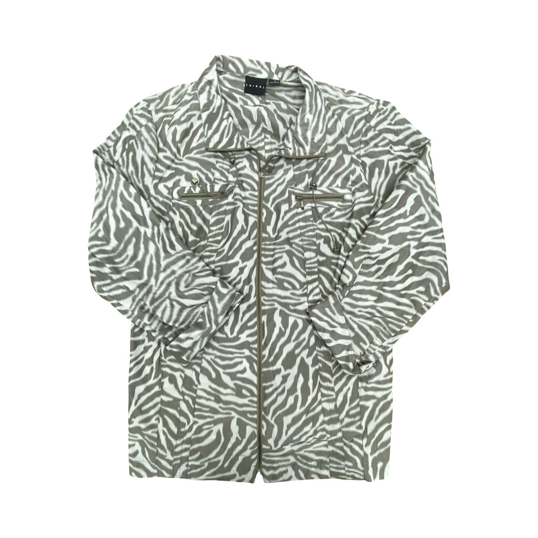 Jacket Other By Tribal In Striped Pattern, Size:14