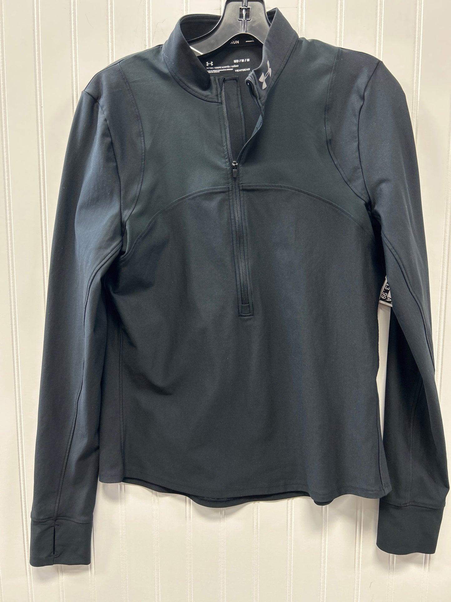 Athletic Top Ls Collar By Under Armour In Black, Size:M