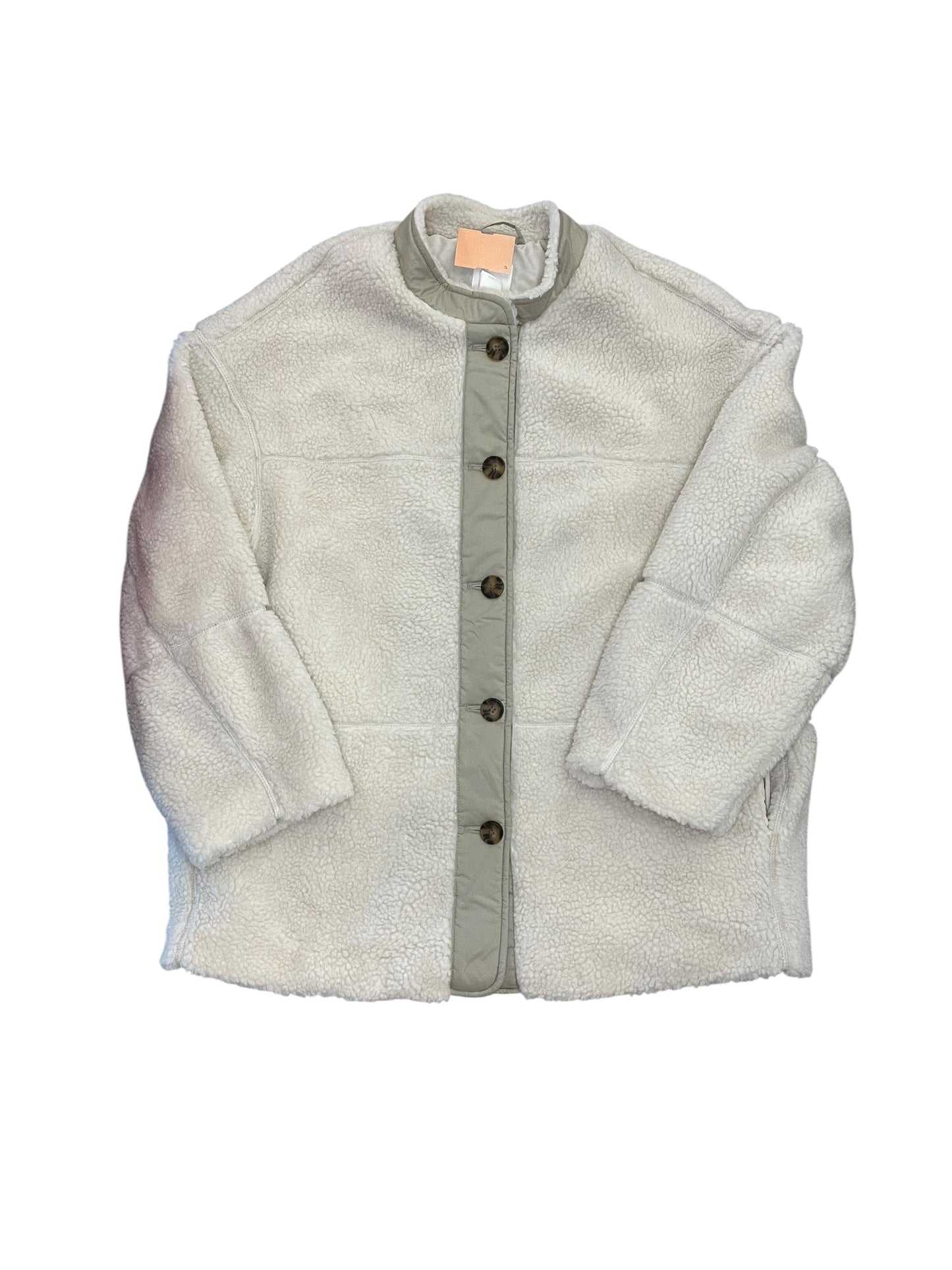 Coat Faux Fur & Sherpa By H&M In Cream, Size:S