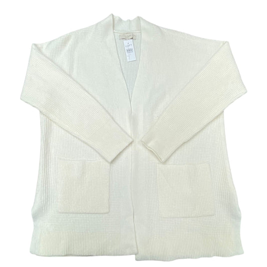 Sweater Cardigan By Loft In Cream, Size:L
