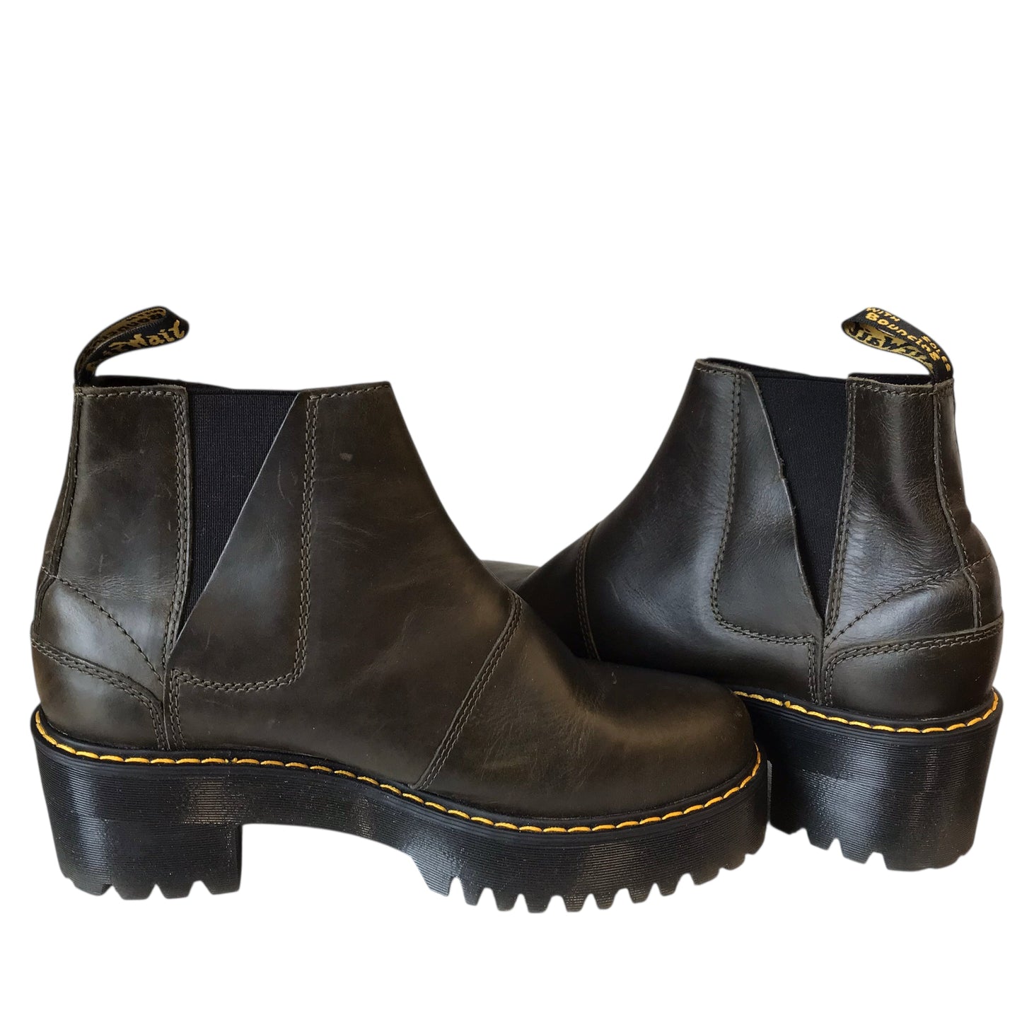 Boots Ankle Heels By Dr Martens In Brown, Size:8