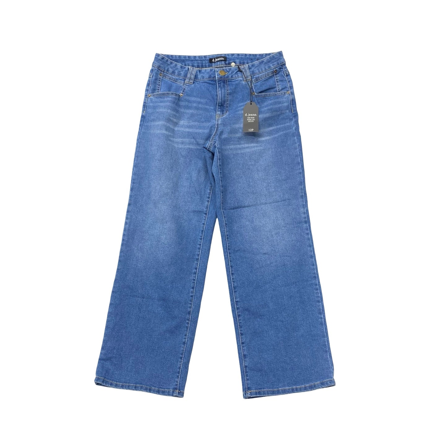 Jeans Wide Leg By D Jeans In Blue Denim, Size:12P
