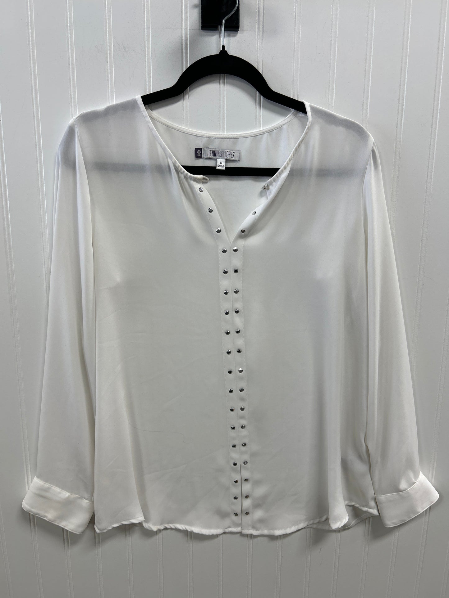 Blouse Ls By Jennifer Lopez In White, Size:M