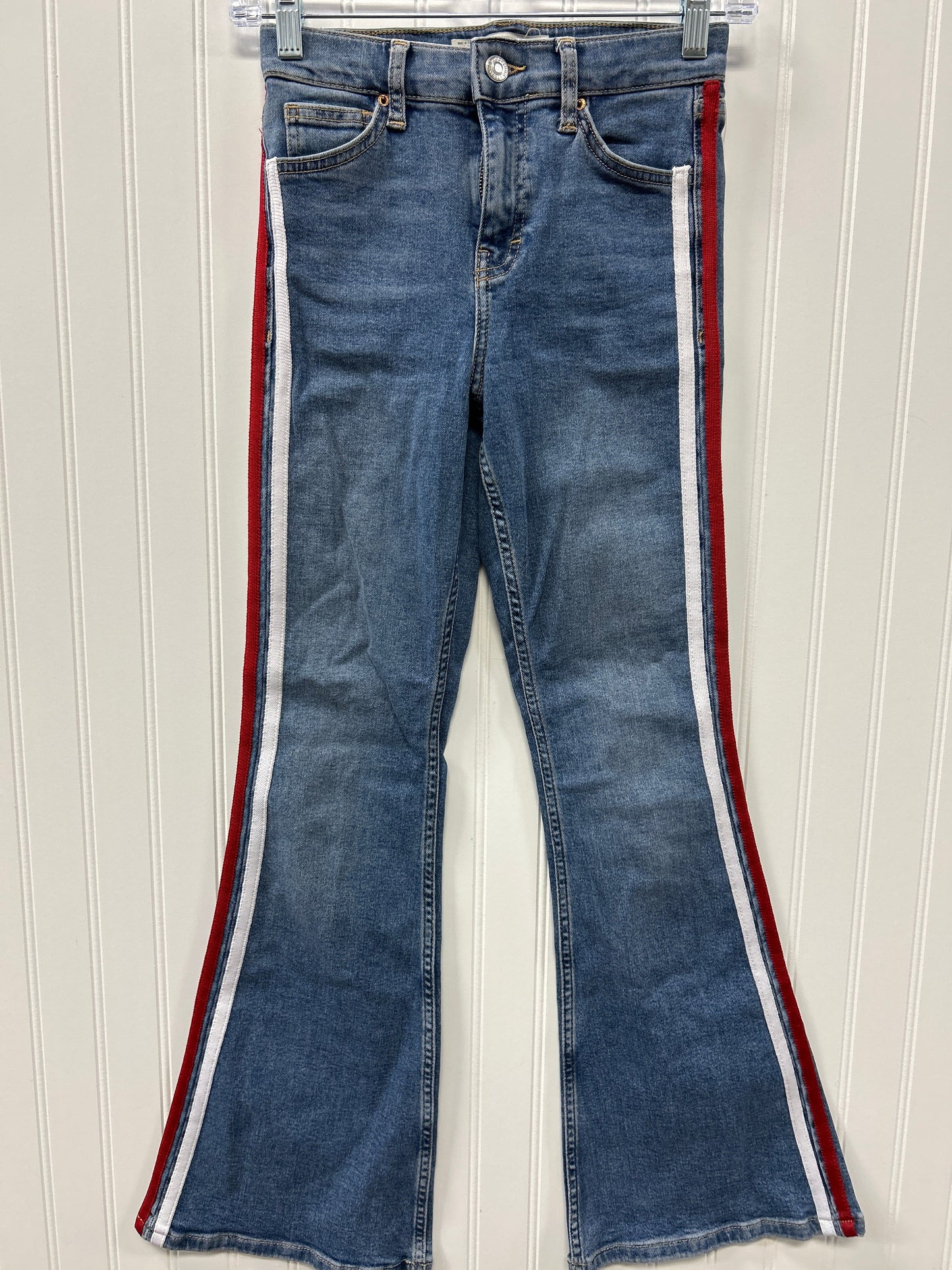 Jeans Flared By Topshop In Blue Denim, Size:2