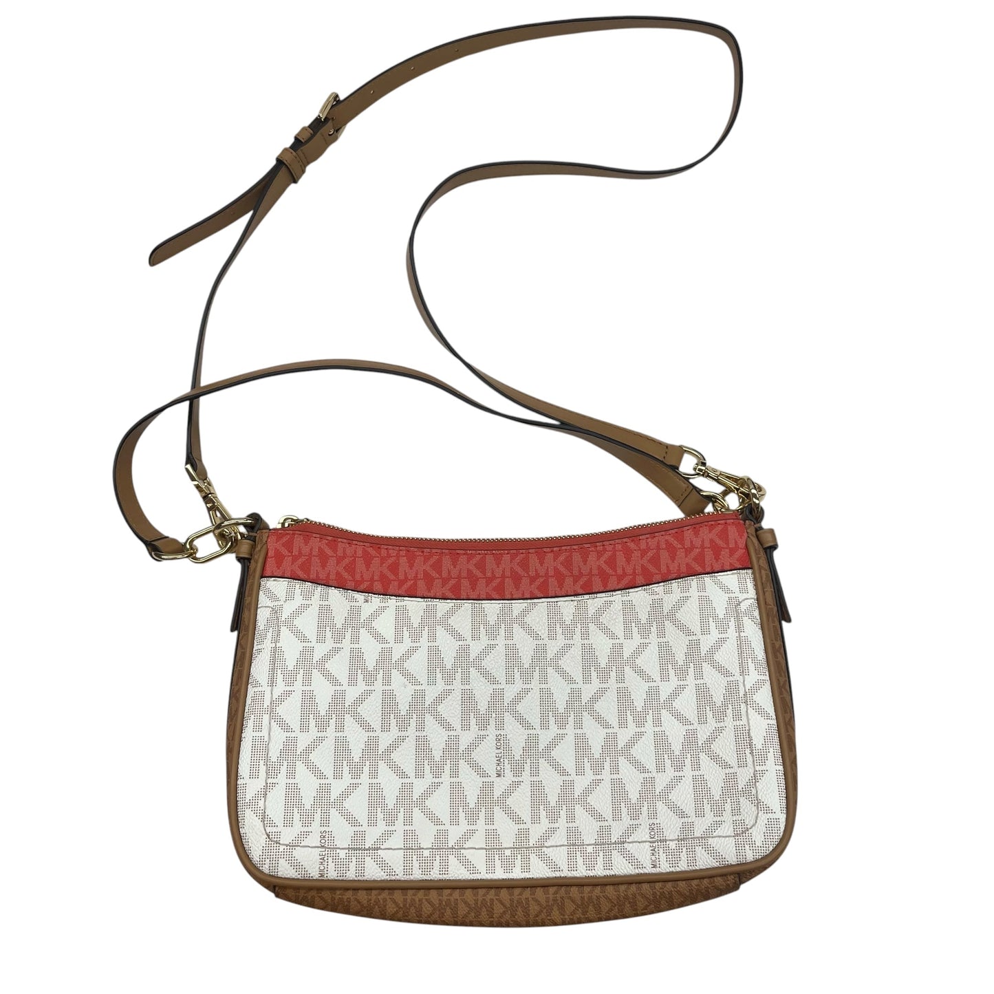 Crossbody Designer By Michael Kors In Cream & Tan, Size:Medium