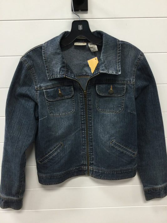 Jacket Denim By St Johns Bay In Blue Denim, Size:M
