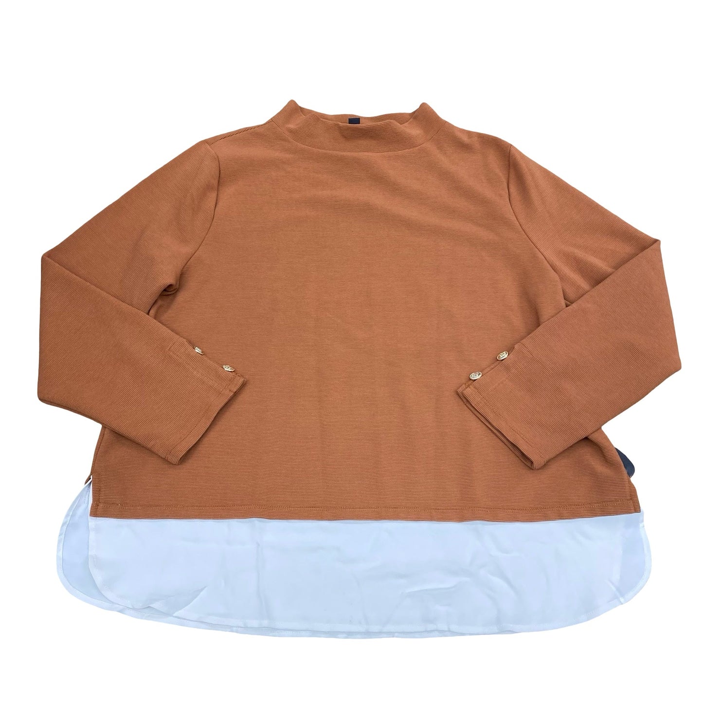 Top Ls By Ann Taylor In Brown & Cream, Size:Xl