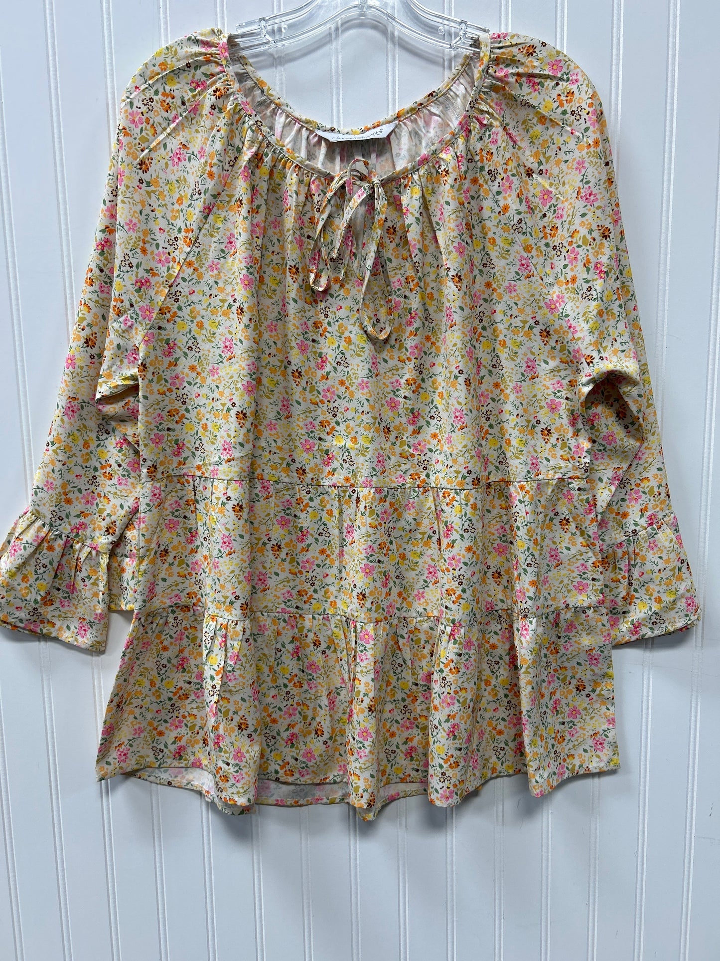 Blouse Ls By Keren Hart In Yellow, Size:Xl