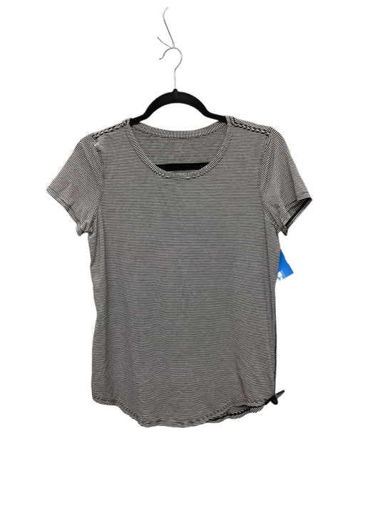 Athletic Top Short Sleeve By Lululemon In Striped Pattern, Size: 6