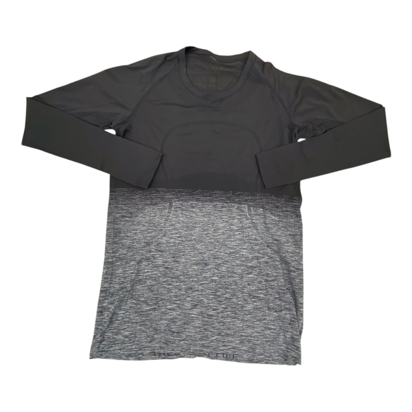 Athletic Top Ls Crewneck By Lululemon In Black & Grey, Size:12