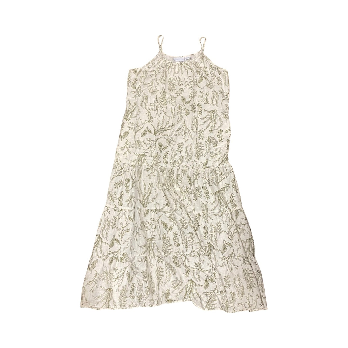 Dress Casual Maxi By Cmc In Green & White, Size:L
