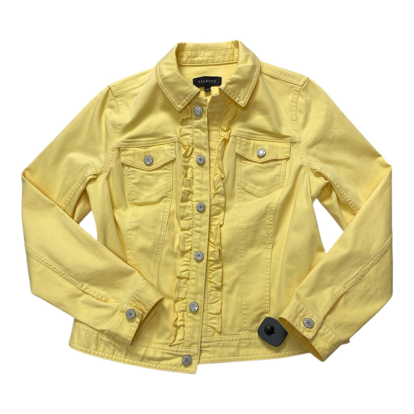 Jacket Denim By Talbots In Yellow Denim, Size:M