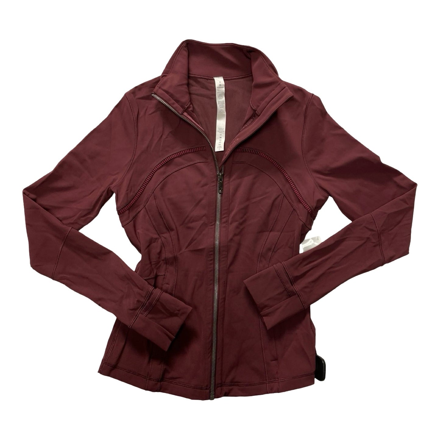 Athletic Jacket By Lululemon In Maroon, Size:4