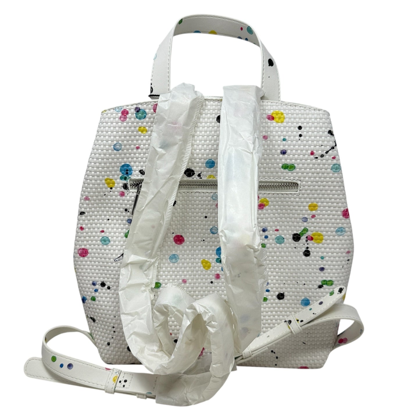 Summy Mini Backpack In Vintasplatter Braided Crudo Beige By Desigual, Size: Medium