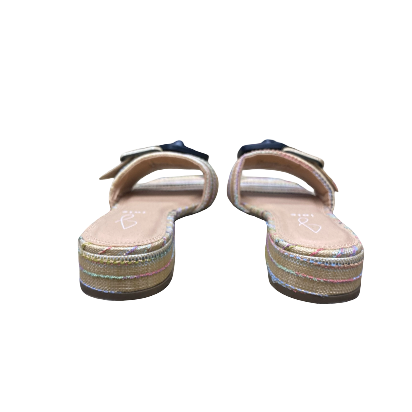 Sandals Heels Block By Joie In Striped Pattern, Size:7.5