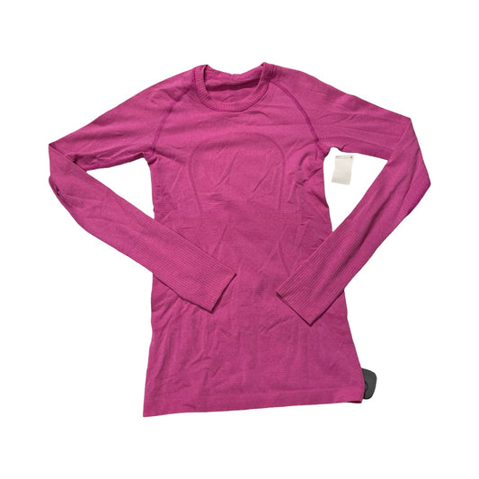 Athletic Top Ls Collar By Lululemon In Pink, Size:4
